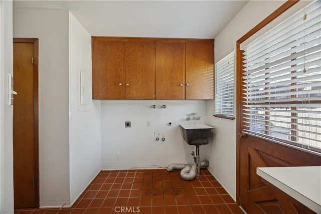 a utility room with a window