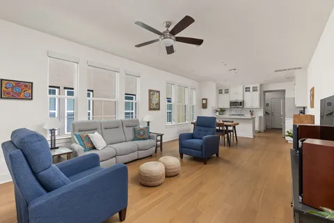 a living room with furniture