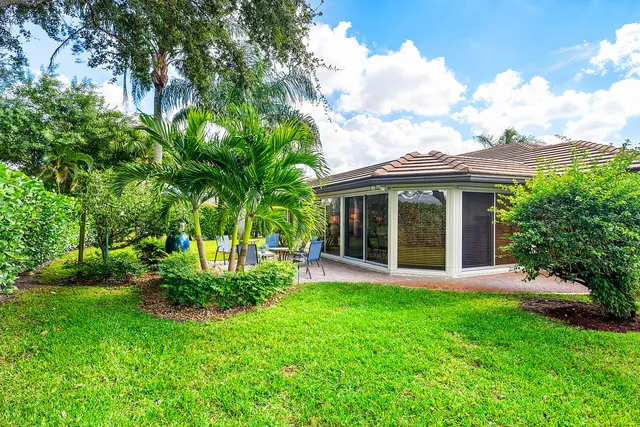 a house view with a garden space