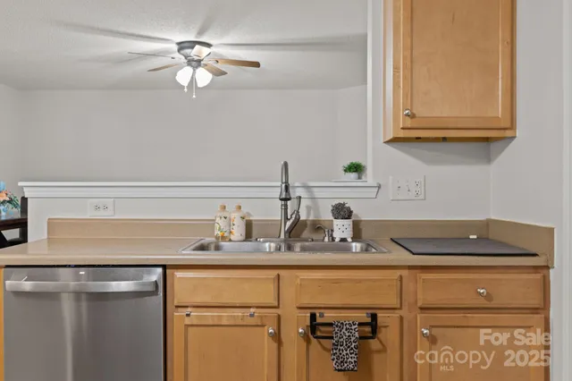 a kitchen with a sink dishwasher and cabinets