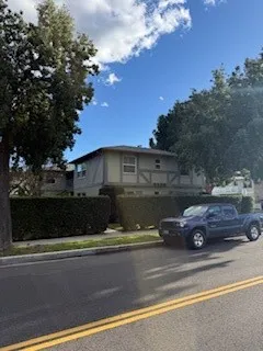 an outdoor view with sitting area