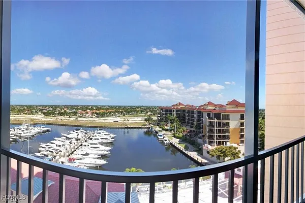 a view of a city from a balcony