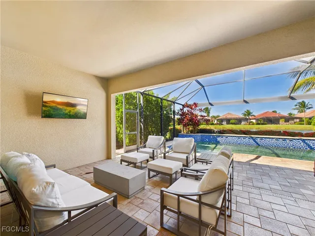 a outdoor space with furniture