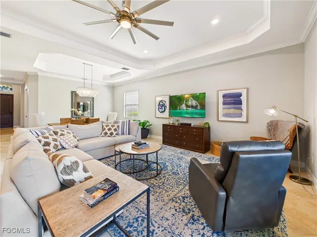 a living room with furniture