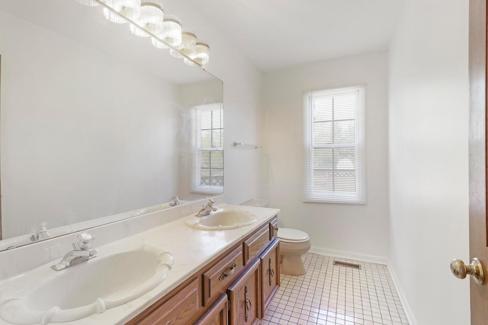 149 West Schick Road Bloomingdale, IL 60108 - Photo 11 of 35 a bathroom with a sink a toilet and a mirror