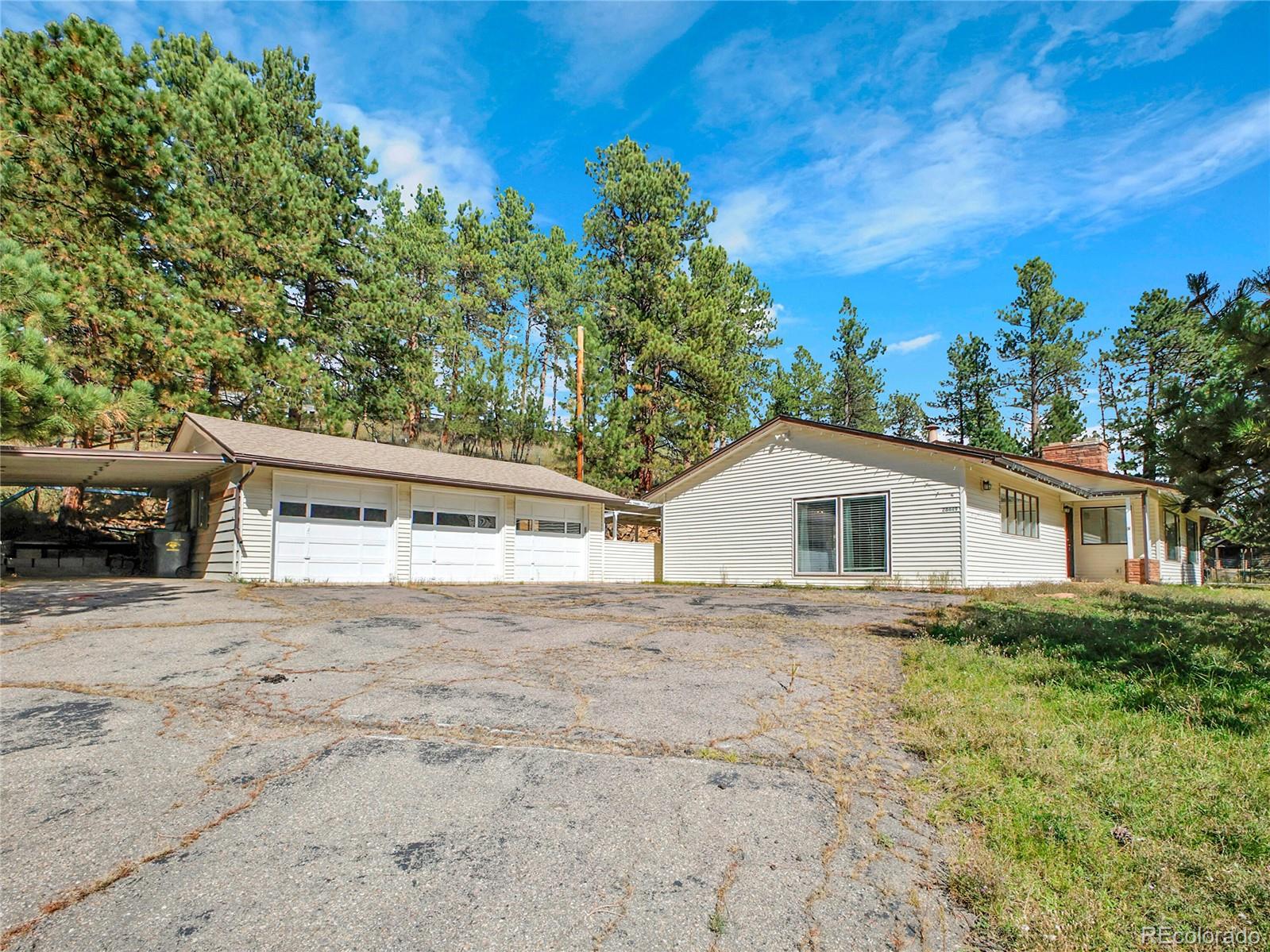 28449 Douglas Park Road Evergreen, CO 80439 - Photo 24 of 25 front view of house with a yard