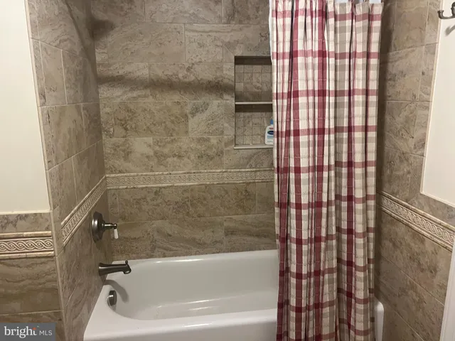 a bathroom with a shower and a bathtub