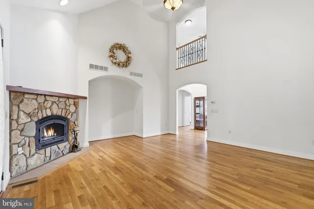 a view of a livingroom with a fireplace