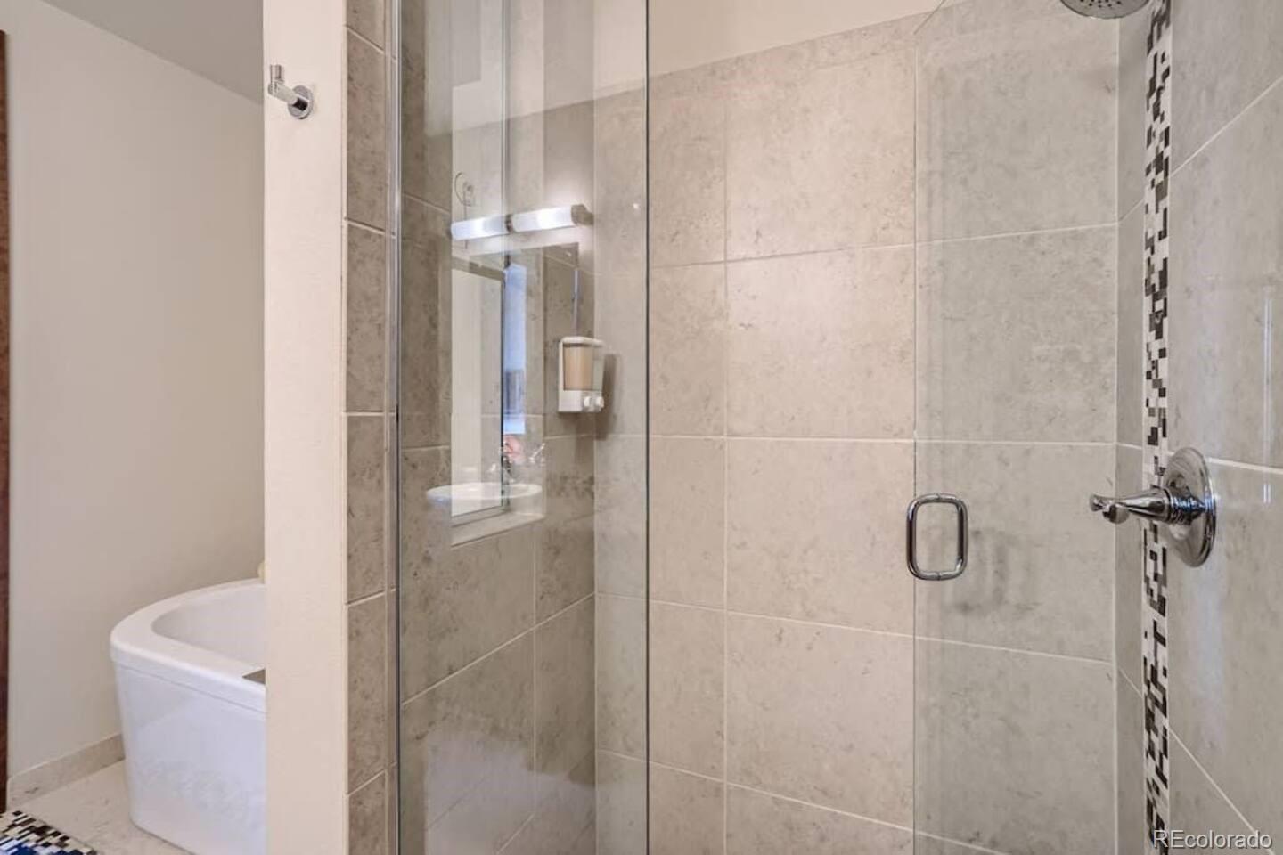 2101 Larimer Street, Unit 303 Denver, CO 80205 - Photo 14 of 21 a bathroom with a shower and toilet