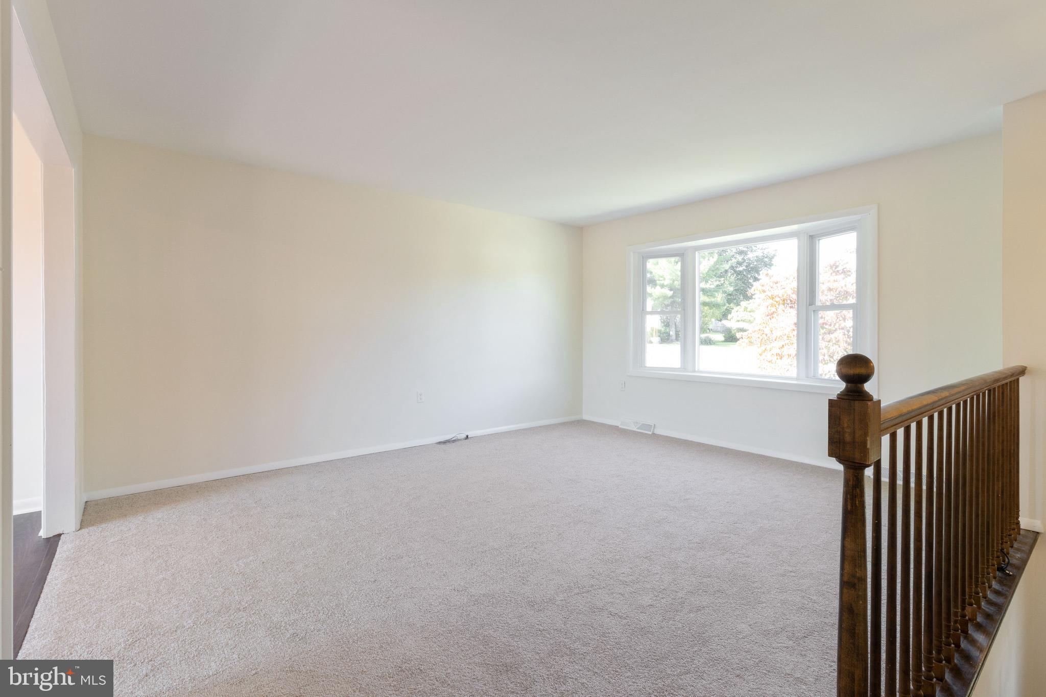 Cheerful Living Room with new carpet.