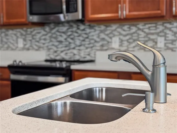 a close view of sink and tap
