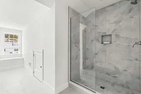a bathroom with a shower