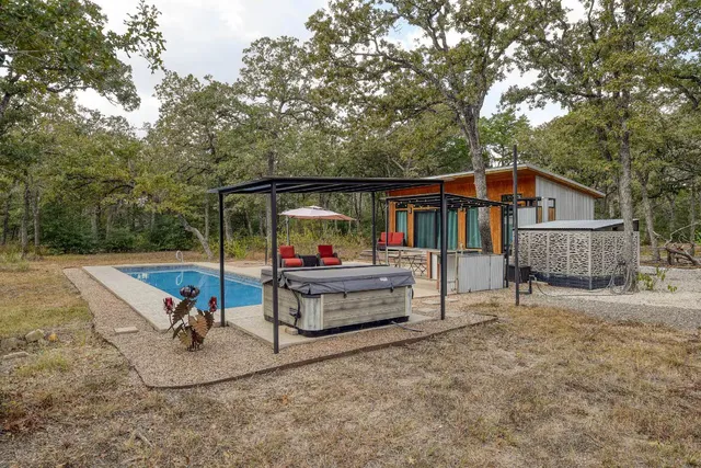 a view of wooden deck with a yard