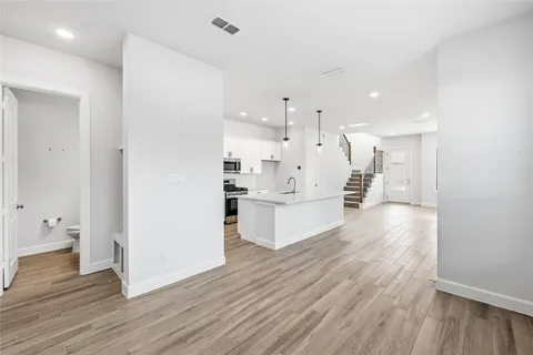 a view of a porch with a door