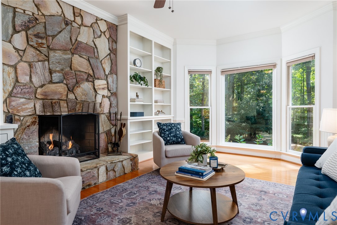 4418 Croatan Road Richmond, VA 23235 - Photo 9 of 50 Stone hearth + gas fireplace