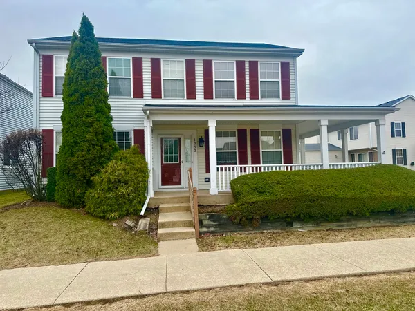front view of a brick house