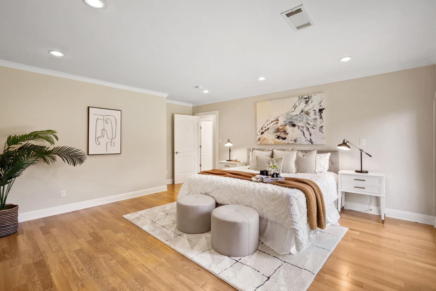 1030 Ashley Place Mountain View, CA 94040 - Photo 20 of 32 a bedroom with furniture and a wooden floor