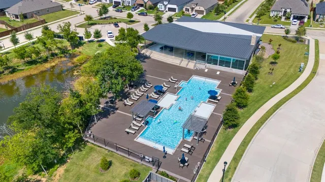 an aerial view of a house