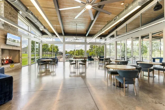 an aerial view of swimming pool