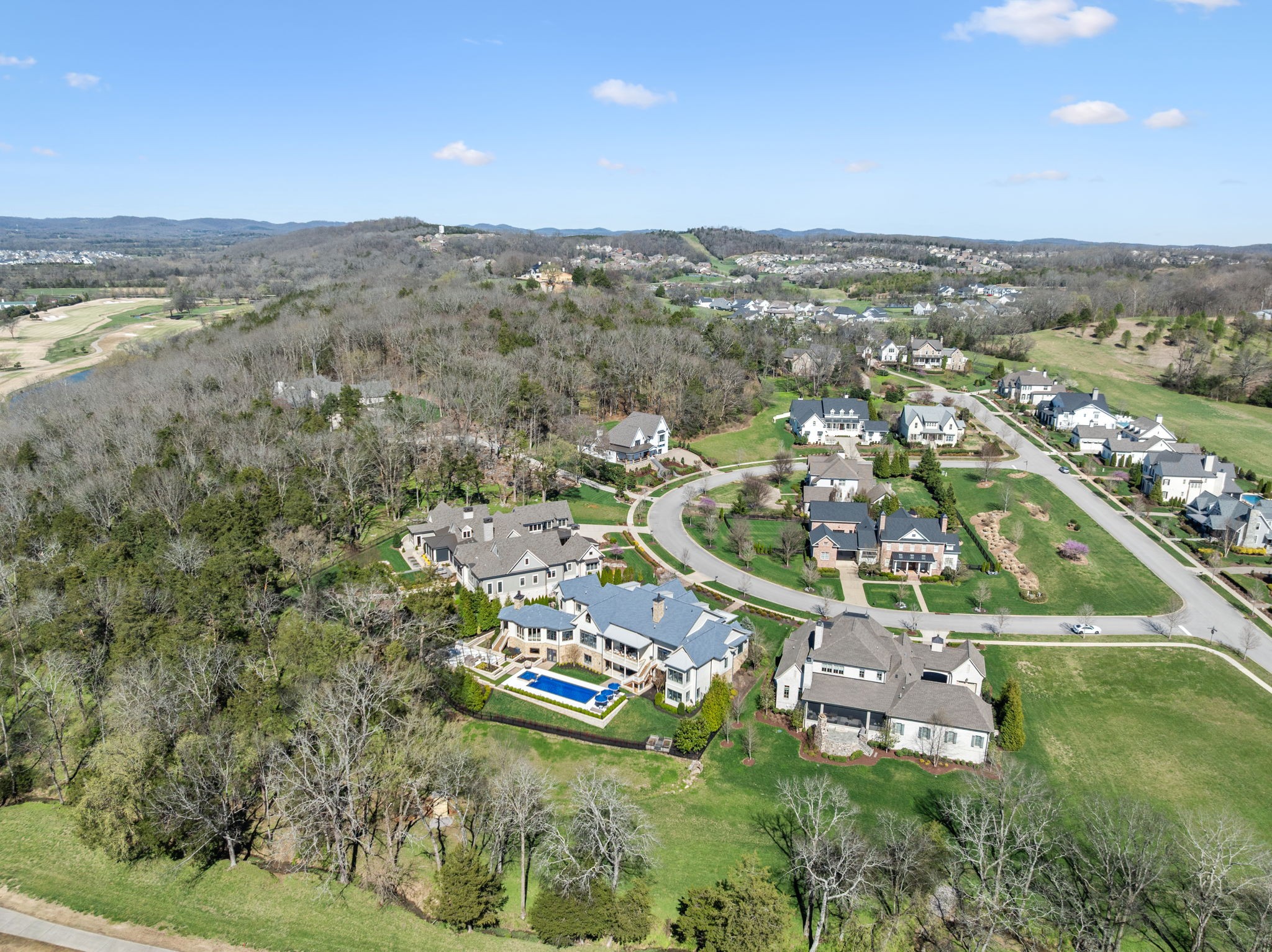 8809 Drosera Circle College Grove, TN 37046 - Photo 82 of 88 an aerial view of residential houses with outdoor space and trees
