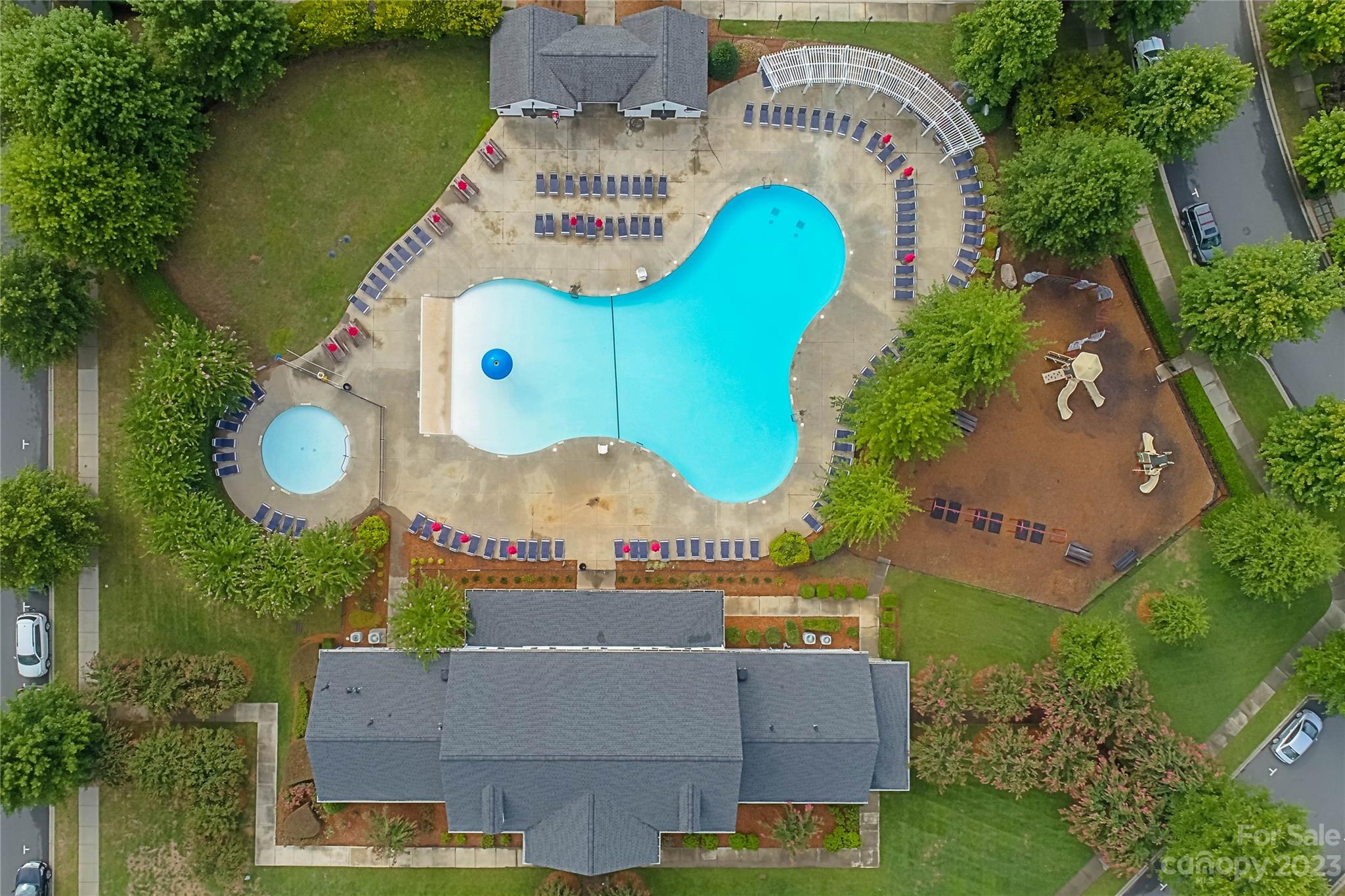 1079 Market Street Fort Mill, SC 29708 - Photo 37 of 46 an aerial view of a house with outdoor space swimming pool and outdoor seating