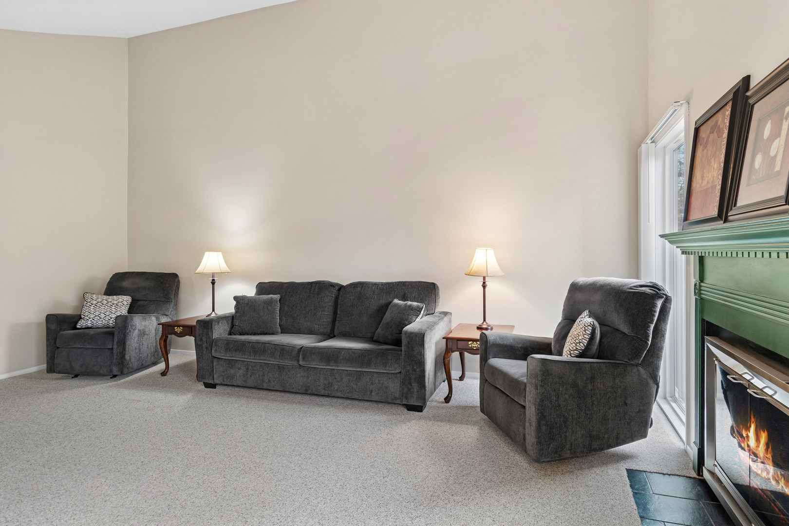 101 Aberdeen Court Geneva, IL 60134 - Photo 6 of 23 a living room with furniture a lamp and a fireplace
