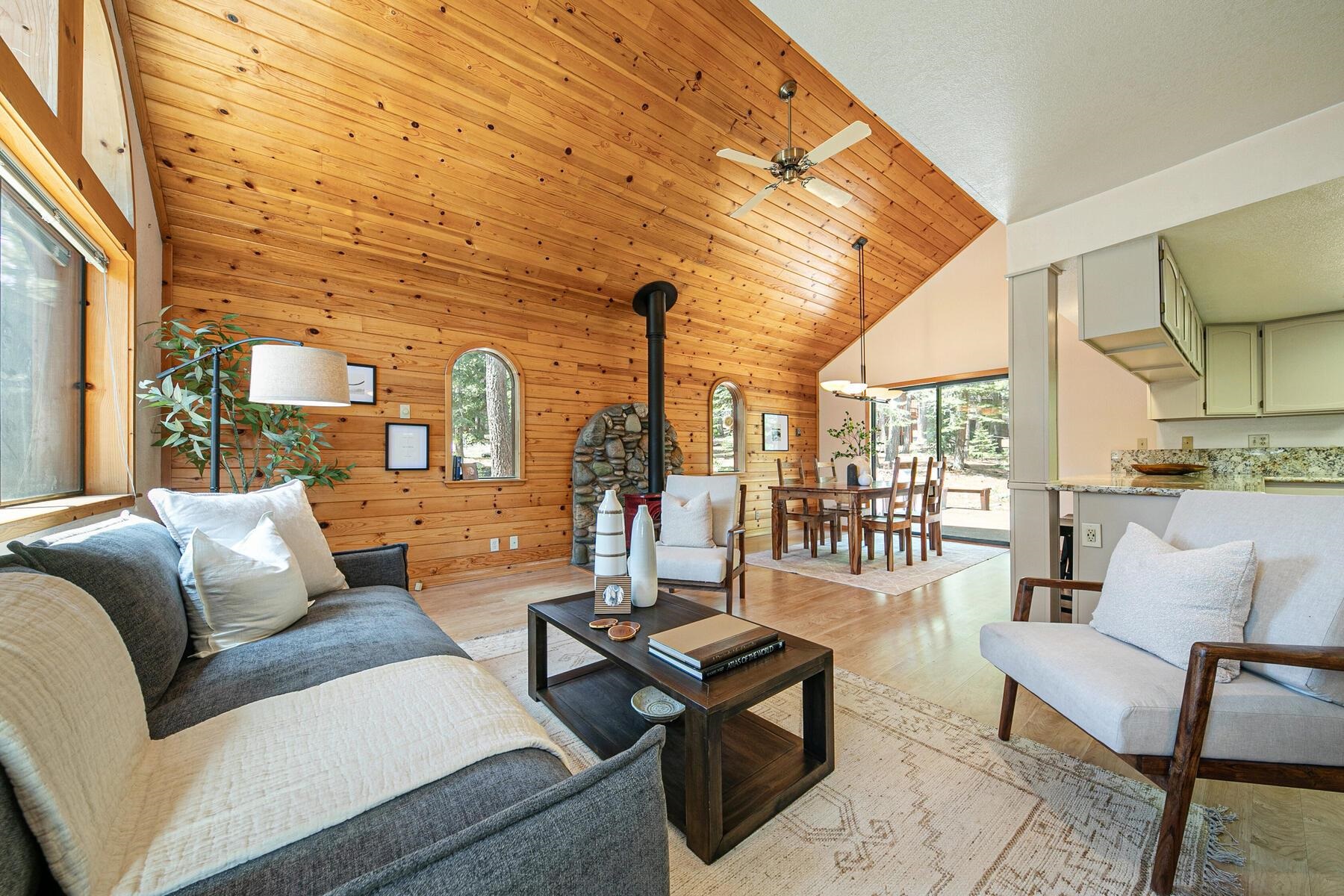 a living room with furniture