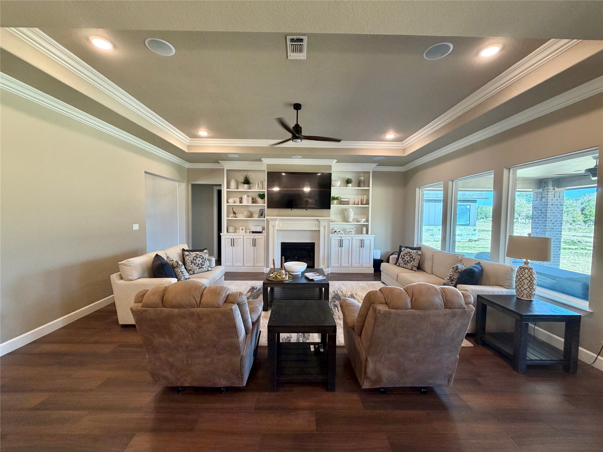 838 Oak Ridge Drive Angleton, TX 77515 - Photo 18 of 49 a living room with fireplace furniture and a fireplace