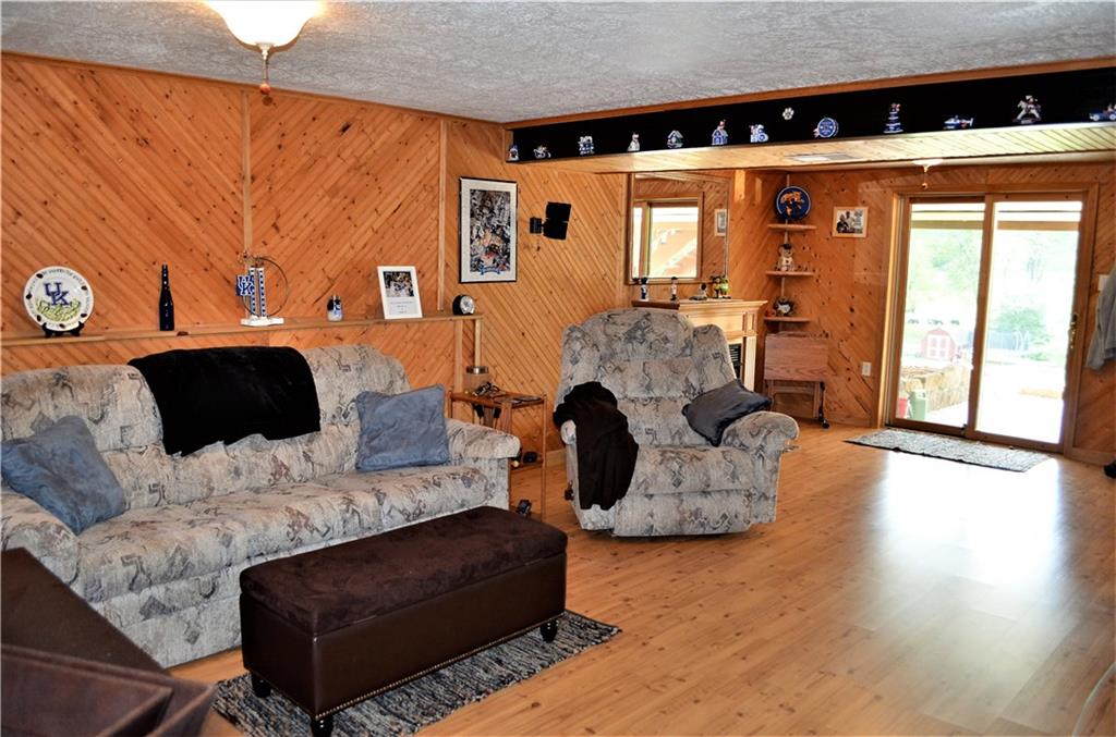 210 Jones Road Cabot, PA 16023 - Photo 15 of 25 Large family room with gas fireplace and slider to covered tiled patio
