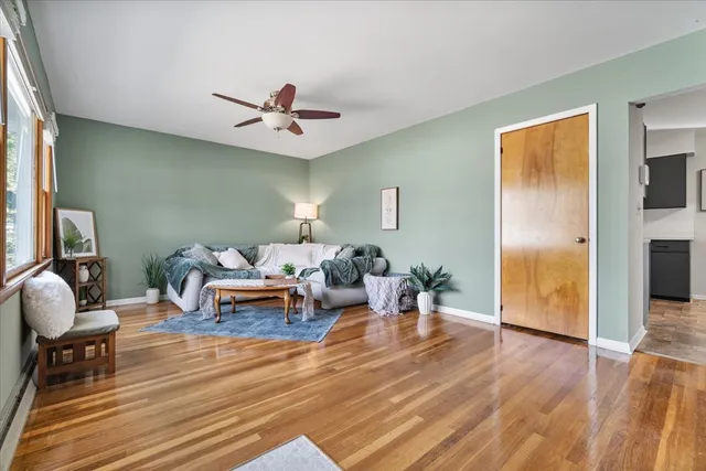 a living room with furniture