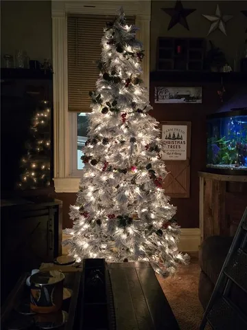 a picture of a tree in a room