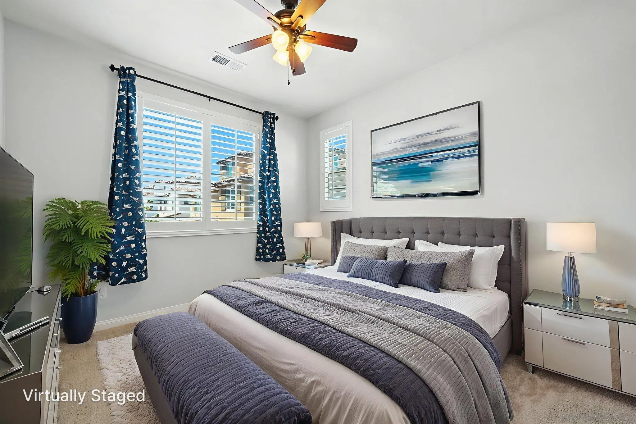 1319 Keck Road Chula Vista, CA 91913 - Photo 18 of 49 a bedroom with bed and a potted plant