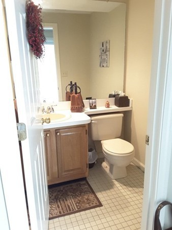 161 Stone Ridge Road, Unit 161 Franklin, MA 02038 - Photo 16 of 23 a bathroom with a toilet a sink and a mirror