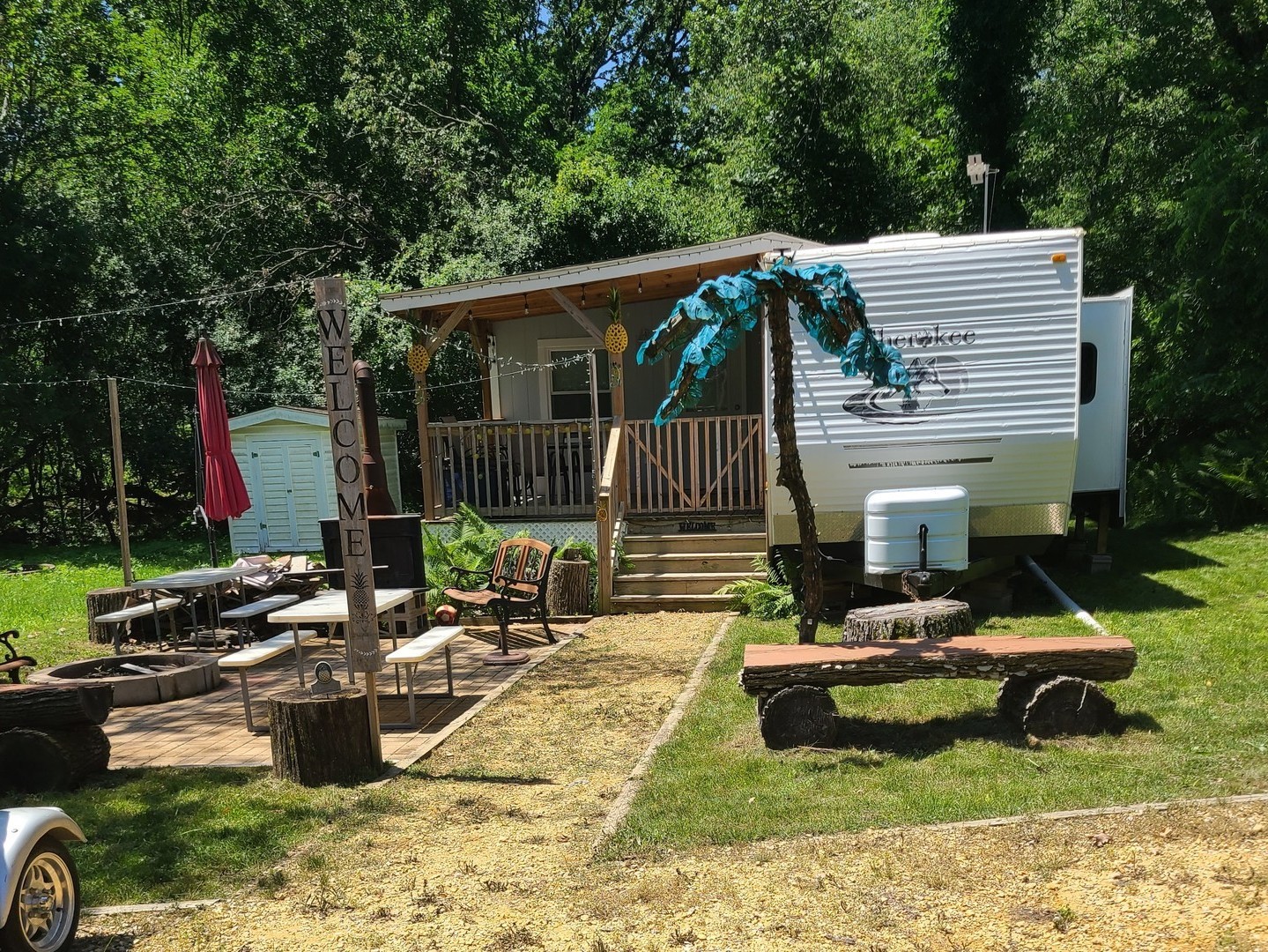 17-163 Woodhaven Sublette, IL 61367 - Photo 1 of 22 a view of backyard with seating space and trees