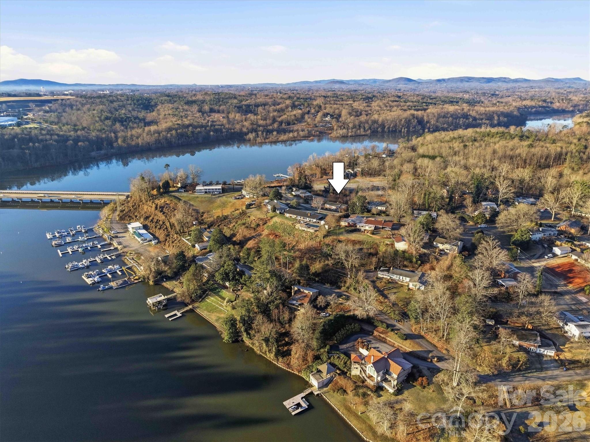 6719 Lakeview Terrace Hickory, NC 28601 - Photo 3 of 41 an aerial view of a house with a lake view