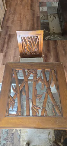 a view of a door with wooden floor