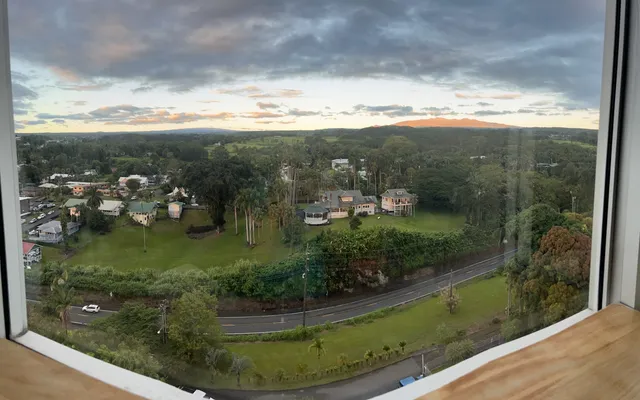 a view of a city from a balcony