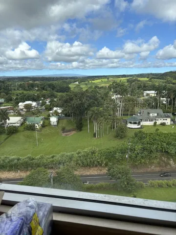 a view of a lake from a yard