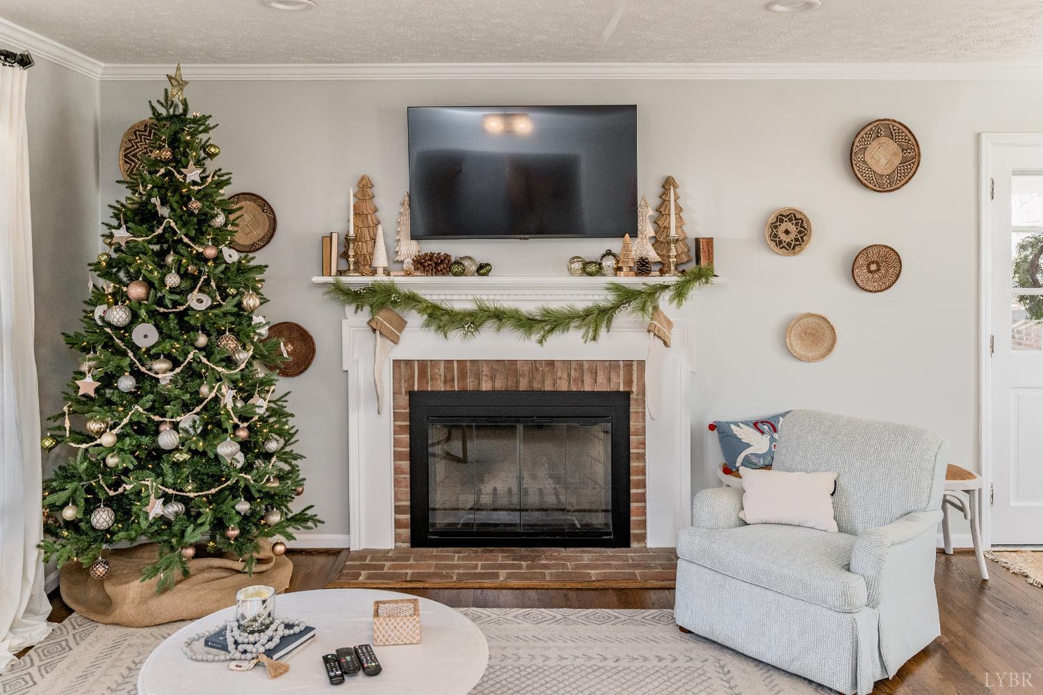 5152 Wedgewood Road Lynchburg, VA 24503 - Photo 8 of 70 a living room with furniture and a fireplace