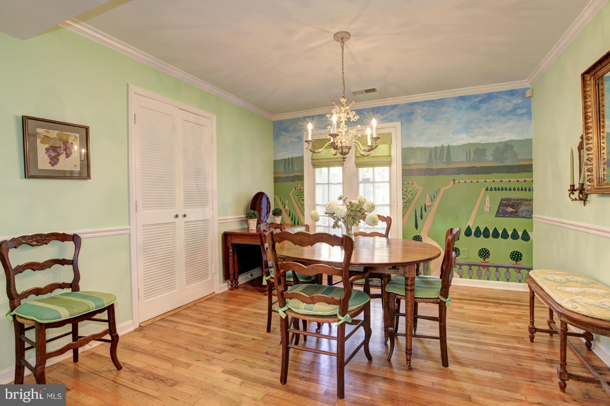 6637 Fairfax Road, Unit 105 Chevy Chase, MD 20815 - Photo 8 of 30 Dining Room with custom mural