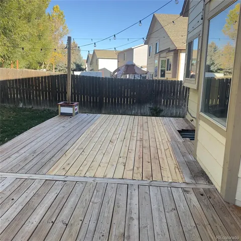 a view of wooden deck