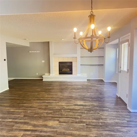 a view of a livingroom with a fireplace