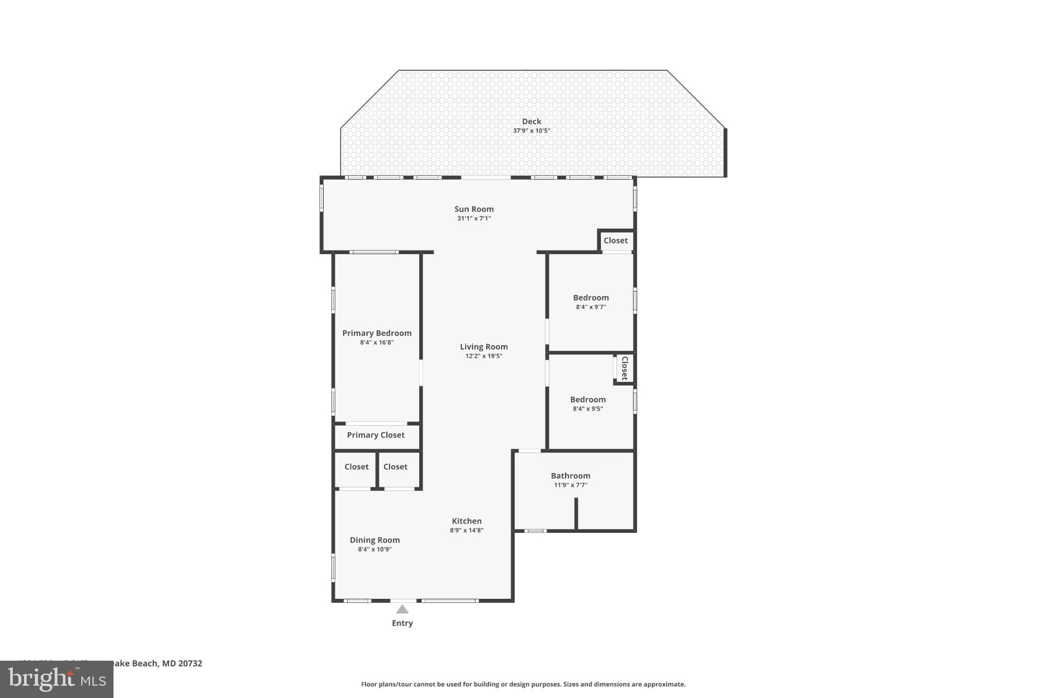 4884 Ridge Road Chesapeake Beach, MD 20732 - Photo 55 of 55 Floor plan, deck wraps around, not shown here.