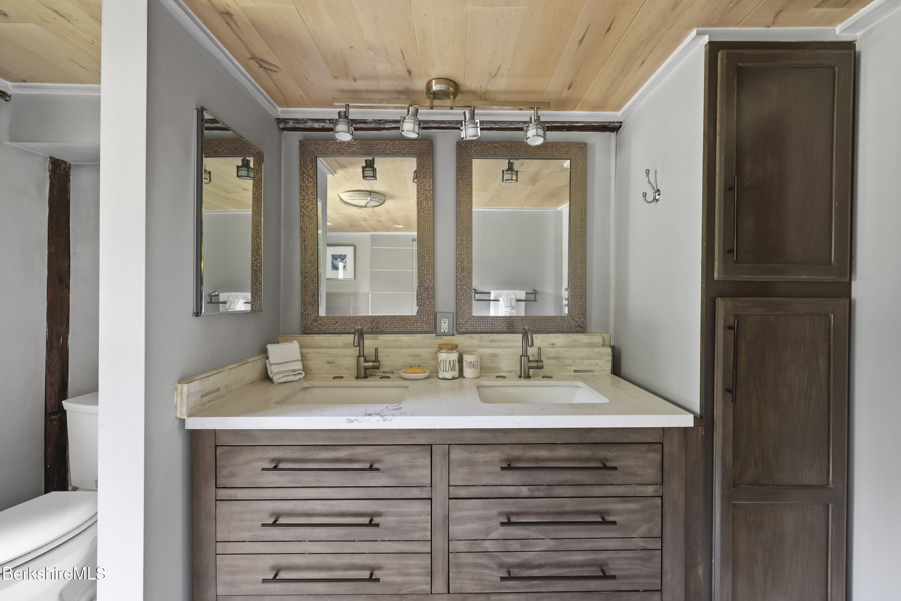 9 Castle Hill Road Stockbridge, MA 01262 - Photo 23 of 47 a bathroom with a sink and a mirror