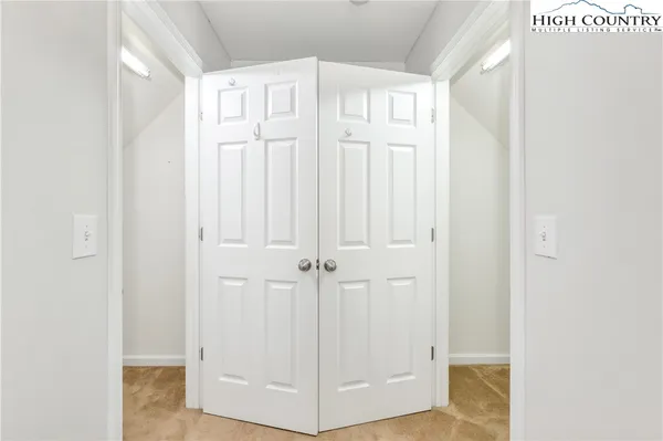 a view of wooden door