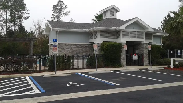 a front view of a house with a space