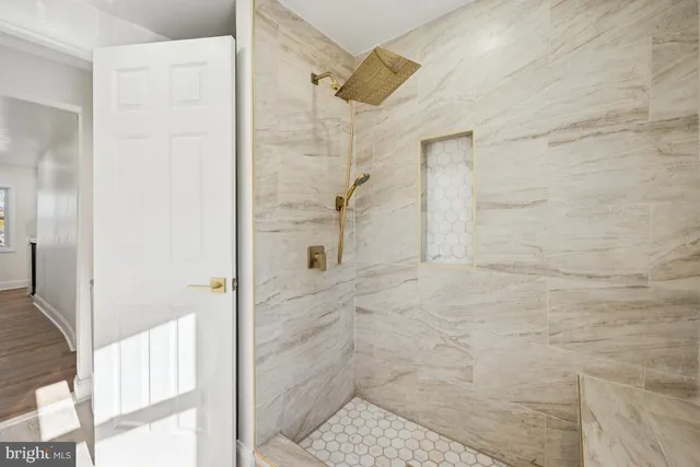 a bathroom with a shower