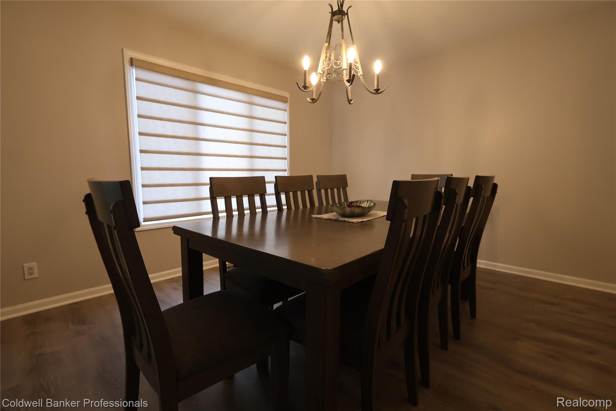 22305 King Road Trenton, MI 48183 - Photo 9 of 26 Dining room with dark wood-type flooring and a chandelier