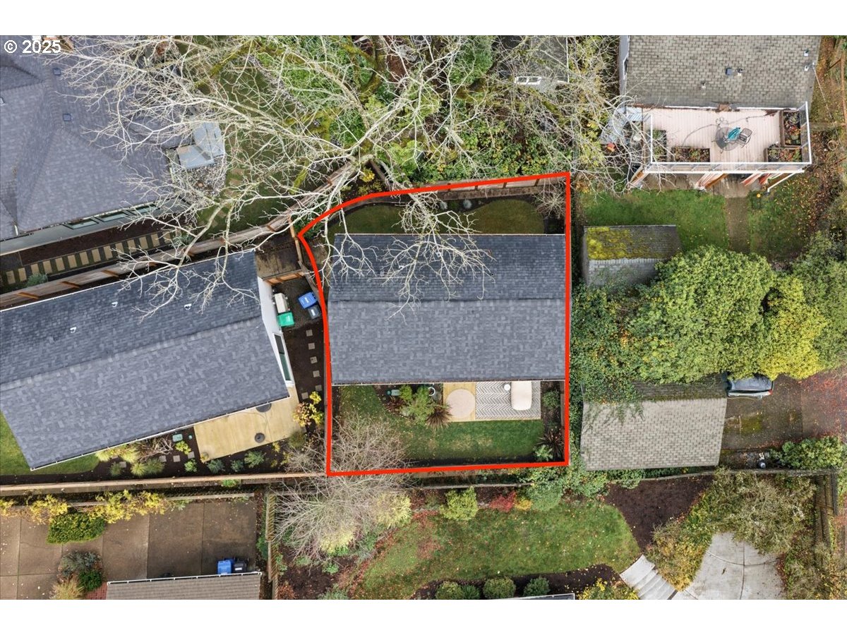 3590 Southwest Patton Road, Unit C Portland, OR 97221 - Photo 32 of 40 an aerial view of a house with a yard