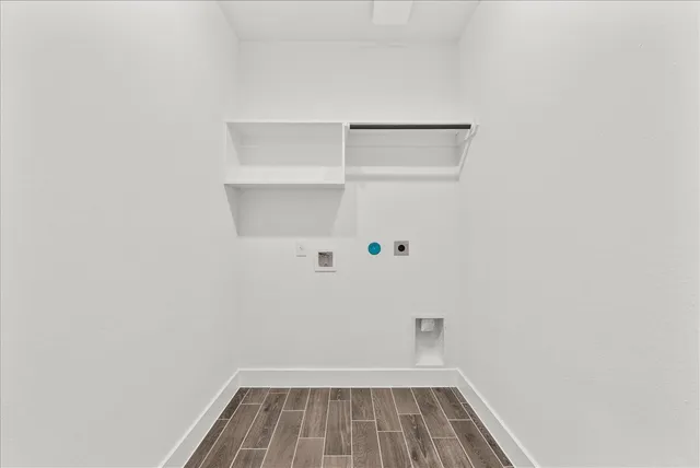 a view of small space with racks on the wall